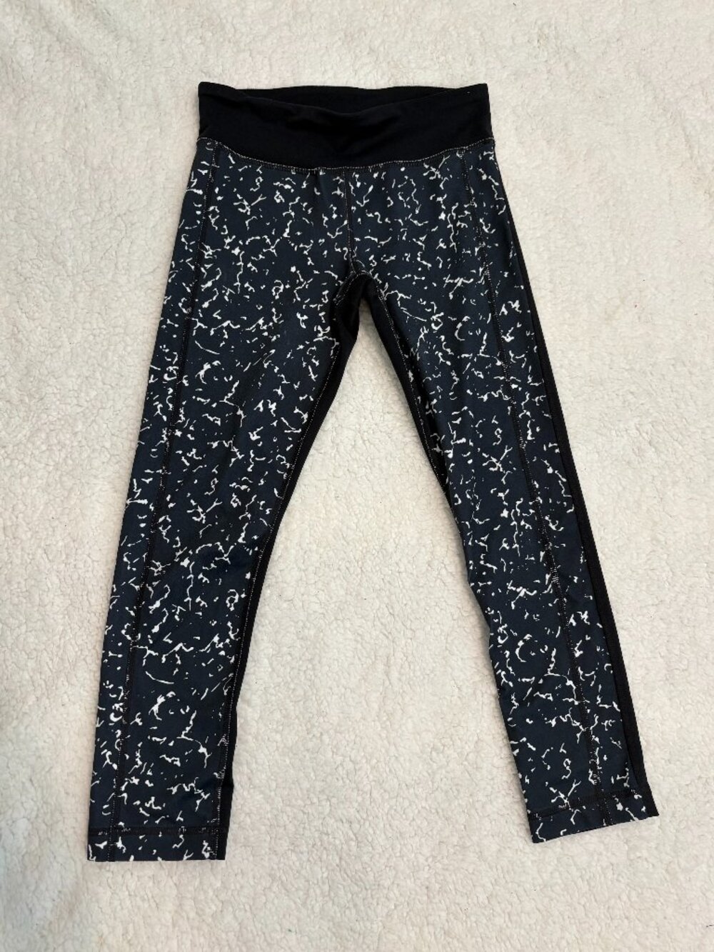 Under Armour Girls Black Patterned Leggings Youth Medium YMD 10 12